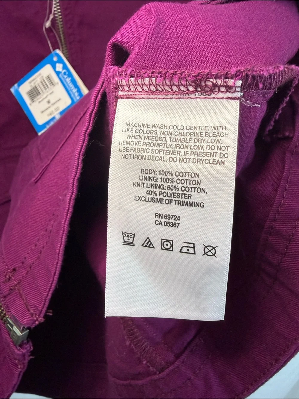 NEW Columbia Purple Full Zip Cotton Canvas Riverfront Utility Vest, size M